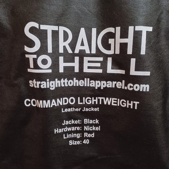 SOLD - STRAIGHT TO HELL COMMANDO LIGHTWEIGHT – LEATHER JACKET - 40 - Picture 2 of 6